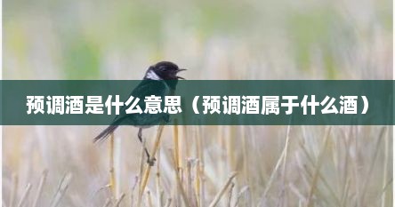 预调酒是什么意思（预调酒属于什么酒）