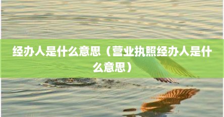经办人是什么意思（营业执照经办人是什么意思）