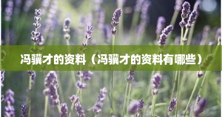 冯骥才的资料（冯骥才的资料有哪些）