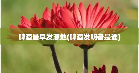 啤酒最早发源地(啤酒发明者是谁)