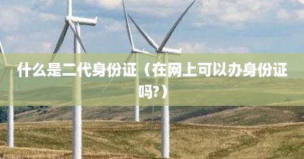 什么是二代身份证（在网上可以办身份证吗?）