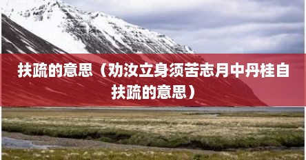 扶疏的意思（劝汝立身须苦志月中丹桂自扶疏的意思）