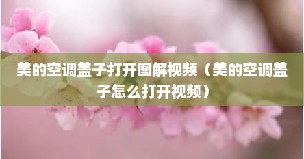美的空调盖子打开图解（美的空调清洗教程全过程视频）