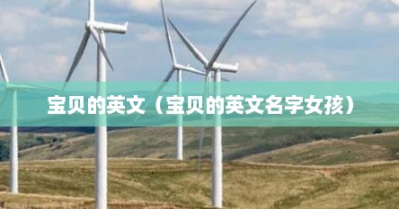 宝贝的英文（宝贝的英文名字女孩）