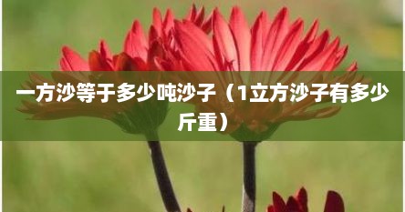 一方沙等于多少吨沙子（1立方沙子有多少斤重）