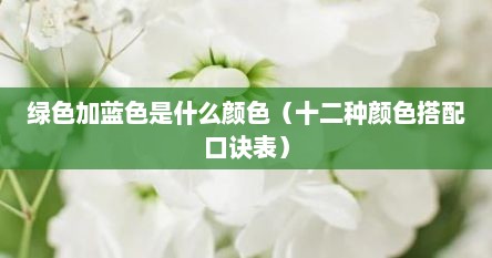绿色加蓝色是什么颜色（十二种颜色搭配口诀表）