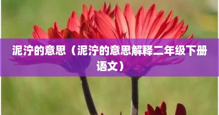 泥泞的意思（泥泞的意思解释二年级下册语文）