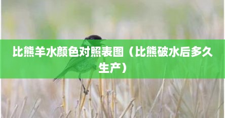 比熊羊水颜色对照表图（比熊破水后多久生产）