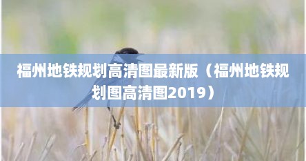 福州地铁规划高清图最新版（福州地铁规划图高清图2019）