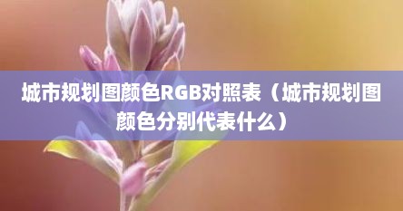 城市规划图颜色RGB对照表（城市规划图颜色分别代表什么）