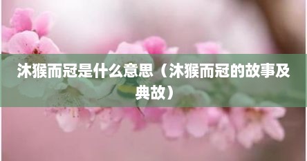 沐猴而冠是什么意思（沐猴而冠的故事及典故）
