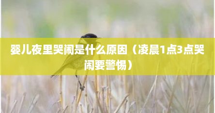 婴儿夜里哭闹是什么原因（凌晨1点3点哭闹要警惕）