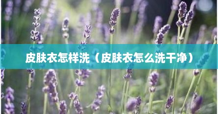 皮肤衣怎样洗（皮肤衣怎么洗干净）