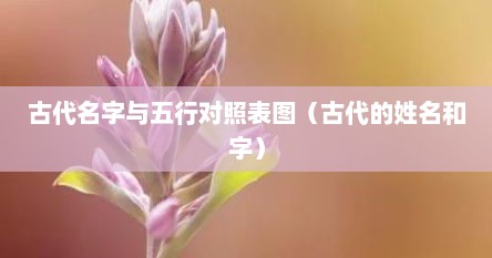古代名字与五行对照表图（古代的姓名和字）
