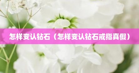 怎样变认钻石（怎样变认钻石戒指真假）