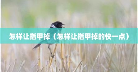 怎样让指甲掉（怎样让指甲掉的快一点）