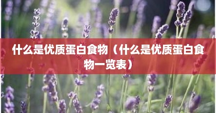 什么是优质蛋白食物（什么是优质蛋白食物一览表）