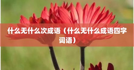 什么无什么次成语（什么无什么成语四字词语）