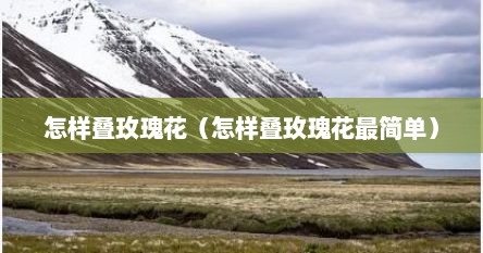 怎样叠玫瑰花（怎样叠玫瑰花最简单）