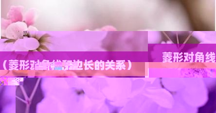 菱形对角线（菱形对角线和边长的关系）