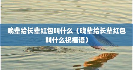 晚辈给长辈红包叫什么（晚辈给长辈红包叫什么祝福语）