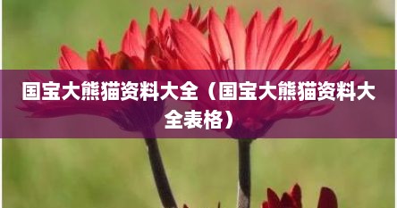 国宝大熊猫资料大全（国宝大熊猫资料大全表格）