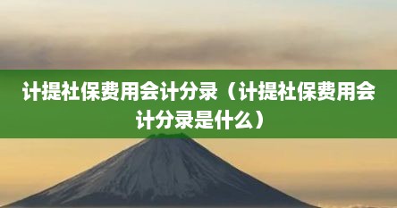计提社保费用会计分录（计提社保费用会计分录是什么）