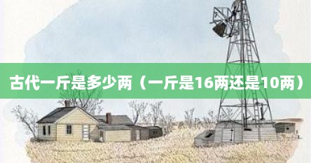 古代一斤是多少两（一斤是16两还是10两）