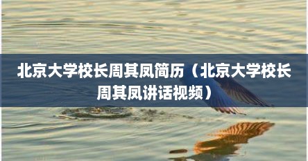 北京大学校长周其凤简历（北京大学校长周其凤讲话视频）