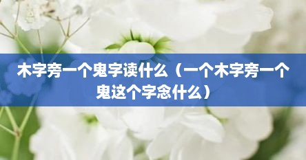 木字旁一个鬼字读什么（一个木字旁一个鬼这个字念什么）
