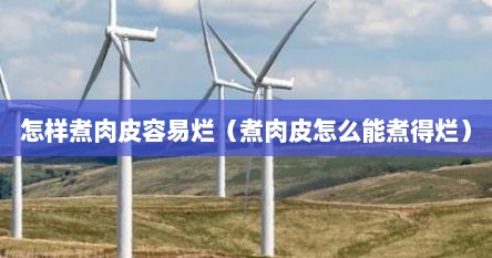 怎样煮肉皮容易烂（煮肉皮怎么能煮得烂）