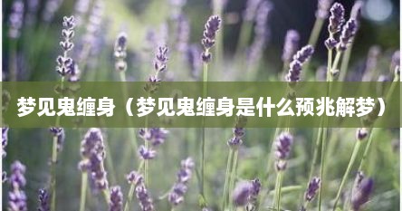 梦见鬼缠身吉利吗（梦见鬼缠身是什么梦）