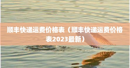 顺丰快递运费价格表（顺丰快递运费价格表2023最新）