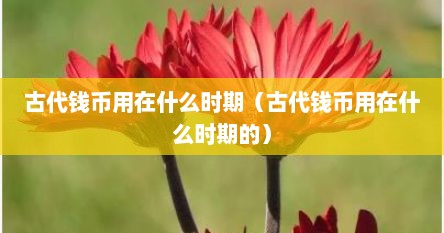 古代钱币用在什么时期（古代钱币用在什么时期的）