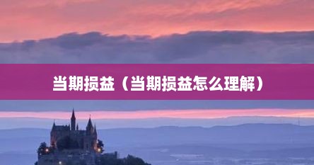 当期损益（当期损益怎么理解）
