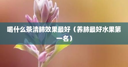 喝什么茶清肺效果最好（养肺最好水果第一名）
