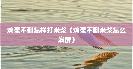 鸡蛋不翻怎样打米浆（鸡蛋不翻米浆怎么发酵）