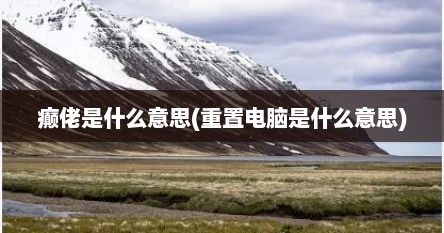 癫佬是什么意思(重置电脑是什么意思)
