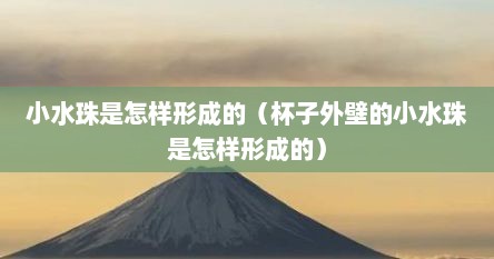 小水珠是怎样形成的（杯子外壁的小水珠是怎样形成的）