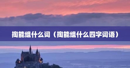 掏能组什么词（掏能组什么四字词语）