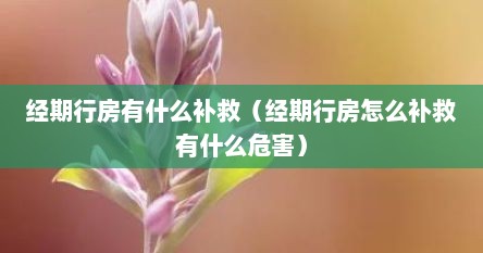 经期行房有什么补救（经期行房怎么补救有什么危害）