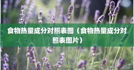 食物热量成分对照表图（食物热量成分对照表图片）