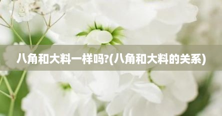 八角和大料一样吗?(八角和大料的关系)