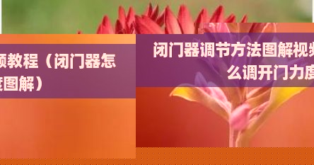 闭门器 怎么调（闭门器怎么调90°c开）