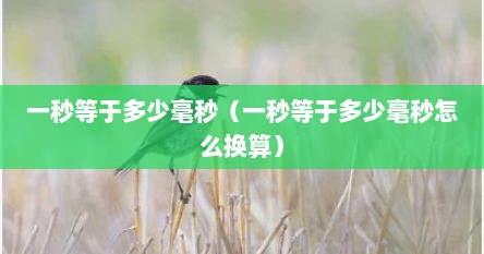 一秒等于多少微秒多少毫秒（一秒是1000毫秒还是100毫秒）