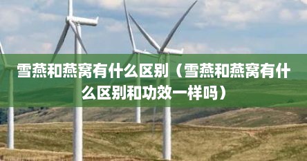 雪燕和燕窝有什么区别（雪燕和燕窝有什么区别和功效一样吗）