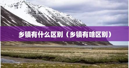 乡镇有什么区别（乡镇有啥区别）