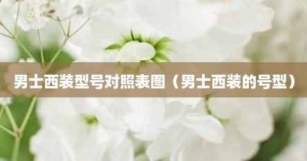 男士西装型号对照表图（男士西装的号型）