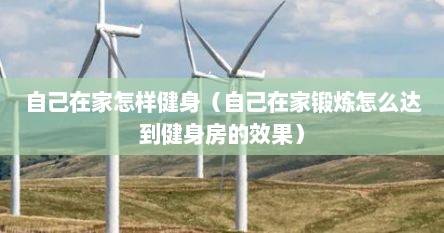 自己在家怎样健身（自己在家锻炼怎么达到健身房的效果）