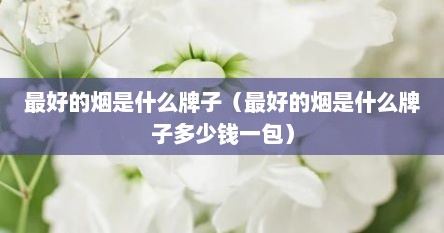 最好的烟是什么牌子（最好的烟是什么牌子多少钱一包）